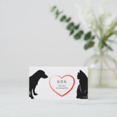 Pet Care and Adoption Business Card Visitenkarte (Stehend Vorderseite)