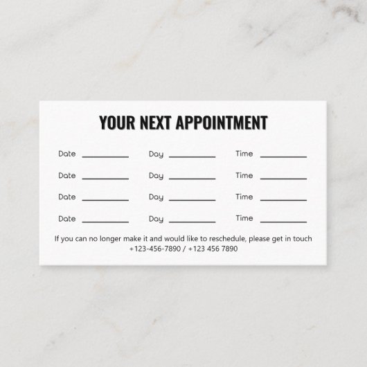 Pet Care Appointment Card with Logo & Cute Animal Terminkarte (Vorderseite)