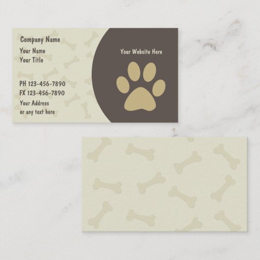 Pet Care Business Cards neu Visitenkarte (Vorne/Hinten)
