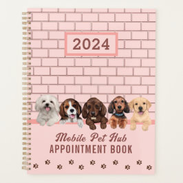 Pet Care Dog Grooming Blush Pink Appointment Diary Planer