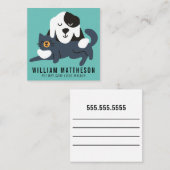 PET CARE | Dog Walker Pet Sitter Business Card Quadratische Visitenkarte (Vorne/Hinten)