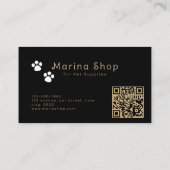 Pet Care Food Supplies Shop QR CODE Visitenkarte (Rückseite)