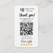 Pet Care Google Review Request Card mit QR-Code Visitenkarte (Vorderseite)