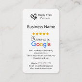 Pet Care Google Review Request Card mit QR-Code Visitenkarte (Rückseite)
