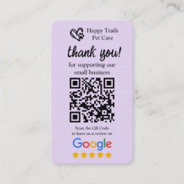 Pet Care Google Review Request Card mit QR-Code Visitenkarte