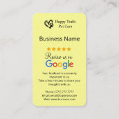 Pet Care Google Review Request Card mit QR-Code Visitenkarte (Rückseite)