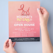 Pet Care Grooming Shop Open House Niedlich Dog Bal Flyer (Hand)
