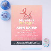 Pet Care Grooming Shop Open House Niedlich Dog Bal Flyer (Einzeln)