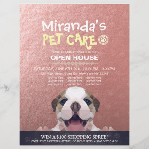 Pet Care Grooming Shop Pet Beauty Salon Open House Flyer