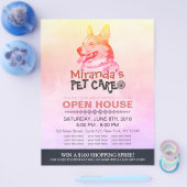 Pet Care Grooming Shop Pet Beauty Salon Open House Flyer (Einzeln)