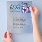 Pet Care Grooming Sitting Adorable Cartoon Hund Flyer (Hand)