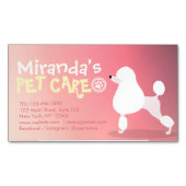 Pet Care Grooming Sitting Adorable Cartoon Hund Magnetische Visitenkarte (Vorderseite)