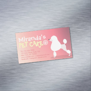 Pet Care Grooming Sitting Adorable Cartoon Hund Magnetische Visitenkarte