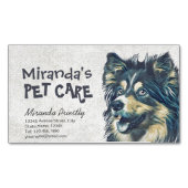 Pet Care Grooming Sitting Adorable Cartoon Hund Magnetische Visitenkarte (Vorderseite)