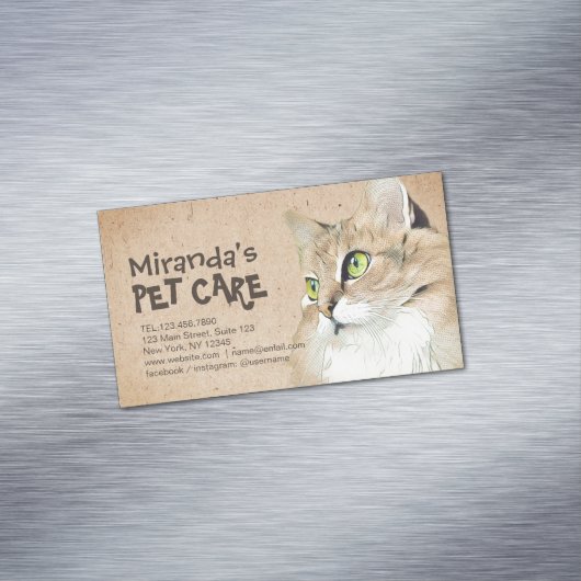 Pet Care Grooming Sitting Pet Beauty Salon Magnetische Visitenkarte (Beispiel)