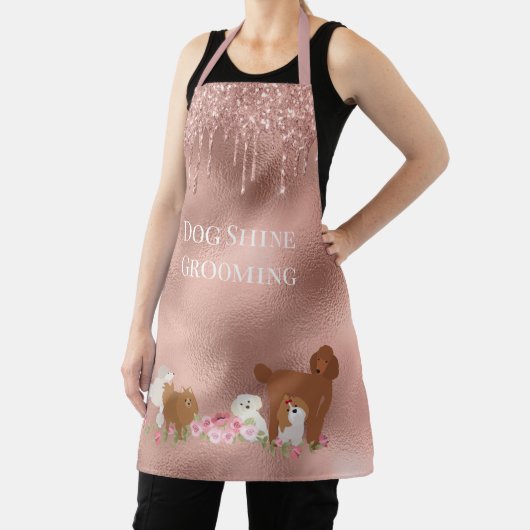 Pet Care Hund Grooming Rose Gold Personalisiert Schürze (InSitu)