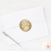 Pet Care Hund Paw Print Gold Runder Aufkleber (Umschlag)