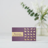Pet Care Moderne Silhouetten für Lila- und Goldhun Visitenkarte (Stehend Vorderseite)