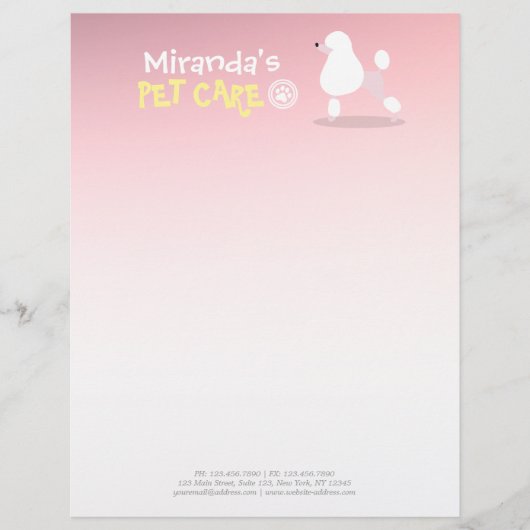 Pet Care Sitting Adorable Cartoon Dog Illustration Briefkopf (Vorderseite)