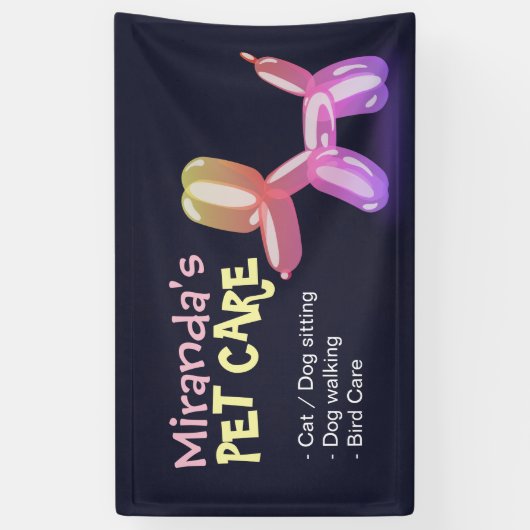 Pet Care Sitting Bade Grooming Salon Food Shop Banner (Vertikal)