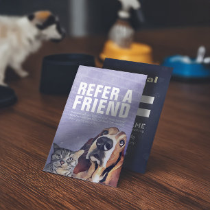 Pet Care Sitting Bade Grooming Salon Food Shop Empfehlungskarte