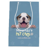 Pet Care Sitting Bade Grooming Salon Food Shop Mittlere Geschenktüte (Rückseite)