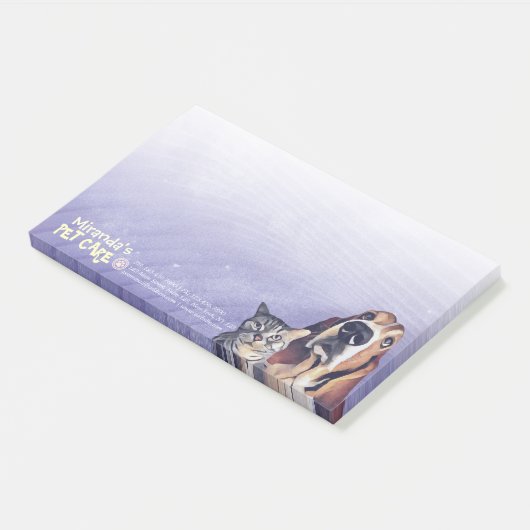 Pet Care Sitting Bade Grooming Salon Food Shop Post-it Klebezettel (angewinkelt)