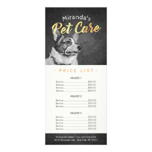 Pet Care Sitting Grooming Beauty Salon Preisliste Werbekarte