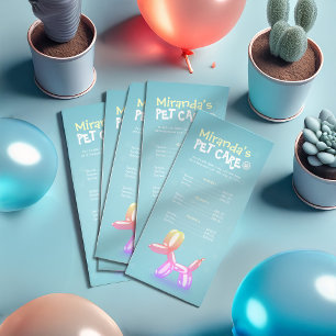 Pet Care Sitting Grooming Beauty Salon Preisliste Werbekarte