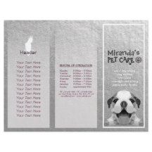 Pet Care Sitting Grooming Salon Tri-Fold Broschüre