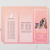Pet Care Sitting Grooming Salon Tri-Fold Broschüre (Vorne/Hinten)