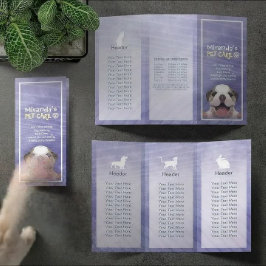 Pet Care Sitting Grooming Salon Tri-Fold Broschüre