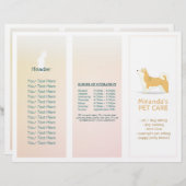 Pet Care Sitting Grooming Salon Tri-Fold Broschüre (Vorne/Hinten)