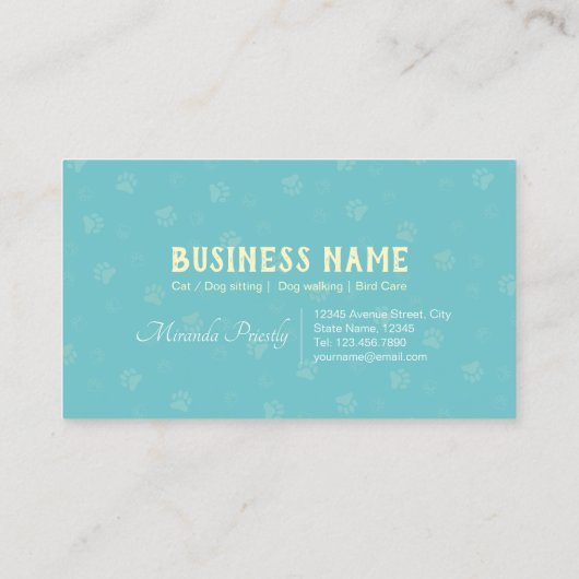 Pet Care Sitzen Bade & Grooming Loyalty Punch Treuekarte (Rückseite)