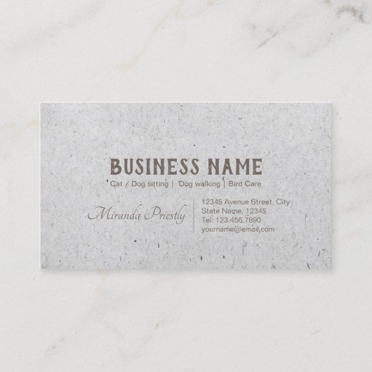 Pet Care Sitzen Bade & Grooming Loyalty Punch Treuekarte (Rückseite)