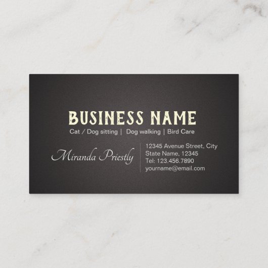 Pet Care Sitzen Bade & Grooming Loyalty Punch Treuekarte (Rückseite)