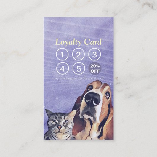 Pet Care Sitzen Bade & Grooming Loyalty Punch Treuekarte (Vorderseite)