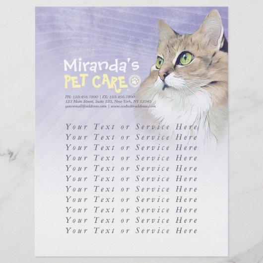 Pet Care Sitzen Baden Grooming Beauty Salon Katze Flyer (Vorne)