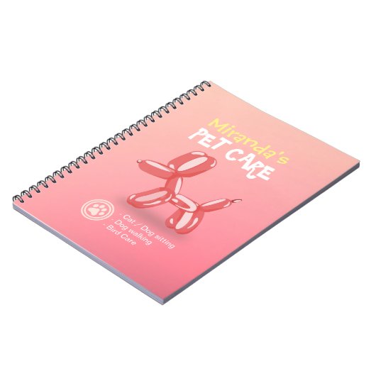 Pet Care Sitzen Grooming Beauty Salon Dog Ballon Notizblock (Linke Seite)
