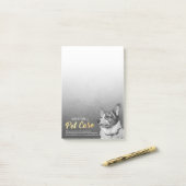 Pet Care Sitzen Schwarz-Weiß Dog Ölgemälde Post-it Klebezettel (Auf Schreibtisch)