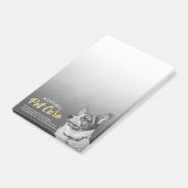 Pet Care Sitzen Schwarz-Weiß Dog Ölgemälde Post-it Klebezettel (angewinkelt)