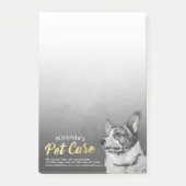 Pet Care Sitzen Schwarz-Weiß Dog Ölgemälde Post-it Klebezettel (Vorderseite)