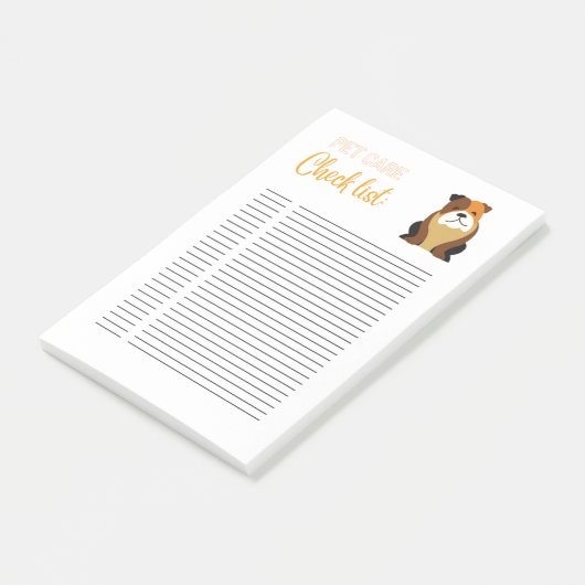 PET CARE TO DO LIST POST-IT KLEBEZETTEL (angewinkelt)