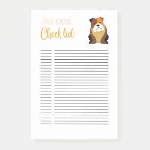 PET CARE TO DO LIST POST-IT KLEBEZETTEL