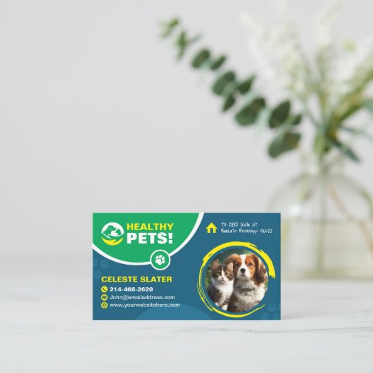 Pet care, Veterinary Doctor, Vet, Tierklinik Visitenkarte (Stehend Vorderseite)