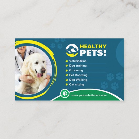 Pet care, Veterinary Doctor, Vet, Tierklinik Visitenkarte (Rückseite)