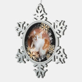 Pet Cat Christmas Black Gold Ornament (Rechts)