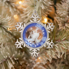 Pet Cat Christmas Blue Ornament