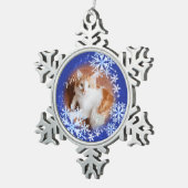 Pet Cat Christmas Blue Ornament (Rechts)