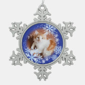 Pet Cat Christmas Blue Ornament (Vorderseite)